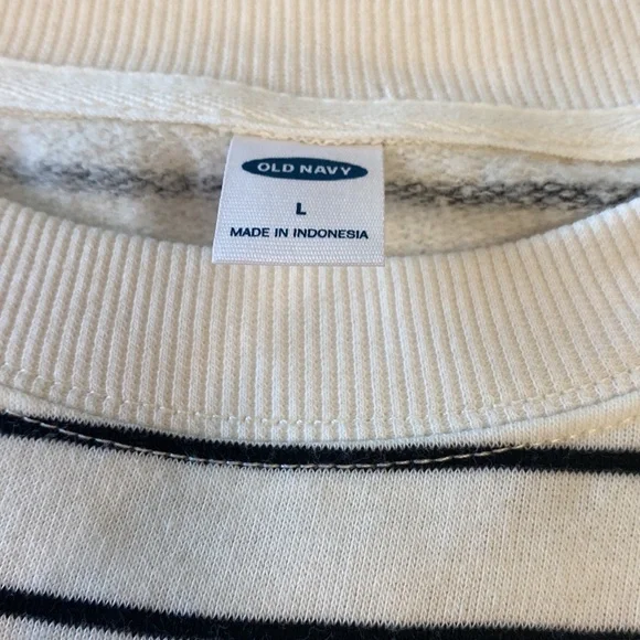 Old Navy Cream and Black Striped Top - Picture 2 of 2